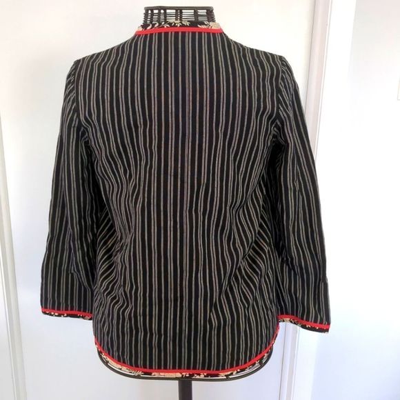 Vintage Koos of course unique red black white button down linen blazer size S - Picture 6 of 7